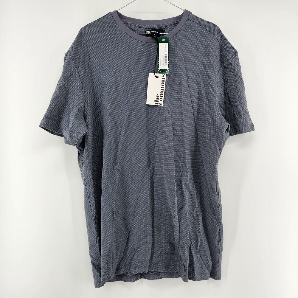 The Commons Men's XL Dark Grey Cotton Dot Jacquard Tee NWT